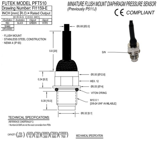 PFT510壓力傳感器尺寸