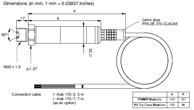 德國(guó)HBM P3MBP壓力傳感器結(jié)構(gòu)尺寸