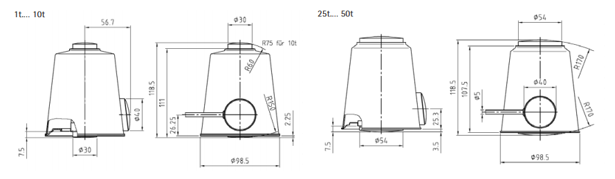 PR6202稱重傳感器產品尺寸圖