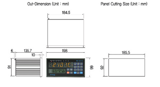 FS-2101C 稱重顯示儀表產品尺寸圖