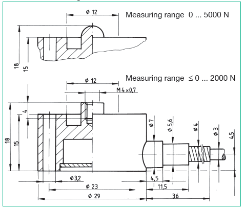 Model 8435力傳感器尺寸圖