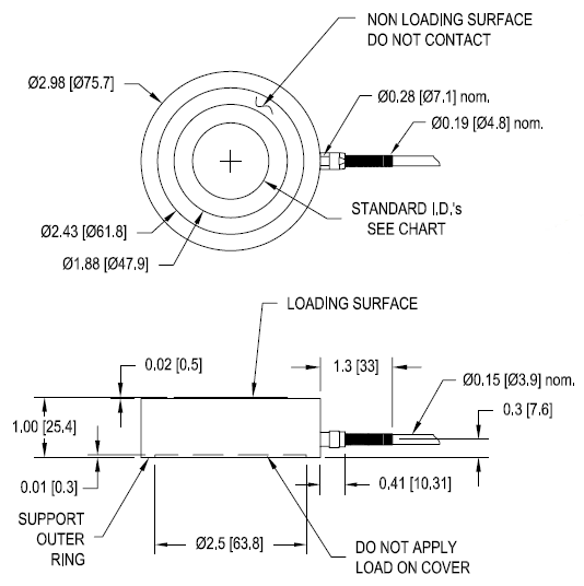 LTH500-7500lb力傳感器結(jié)構(gòu)尺寸