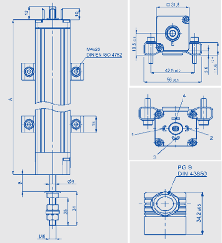 德國(guó)Novotechnik LWH-300直線位移傳感器尺寸