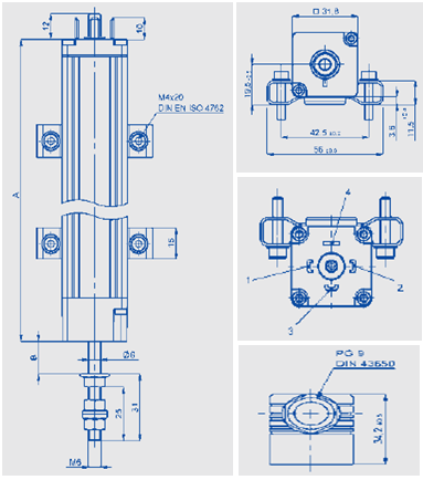 德國(guó)Novotechnik LWX-225直線位移傳感器尺寸