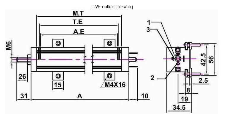 德國VOLFA LWF拉桿式位移傳感器結構尺寸