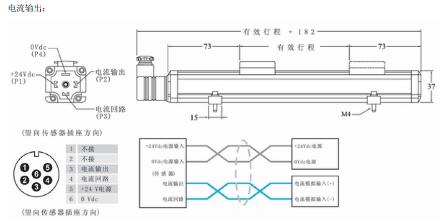 TCP磁致伸縮位移傳感器尺寸圖